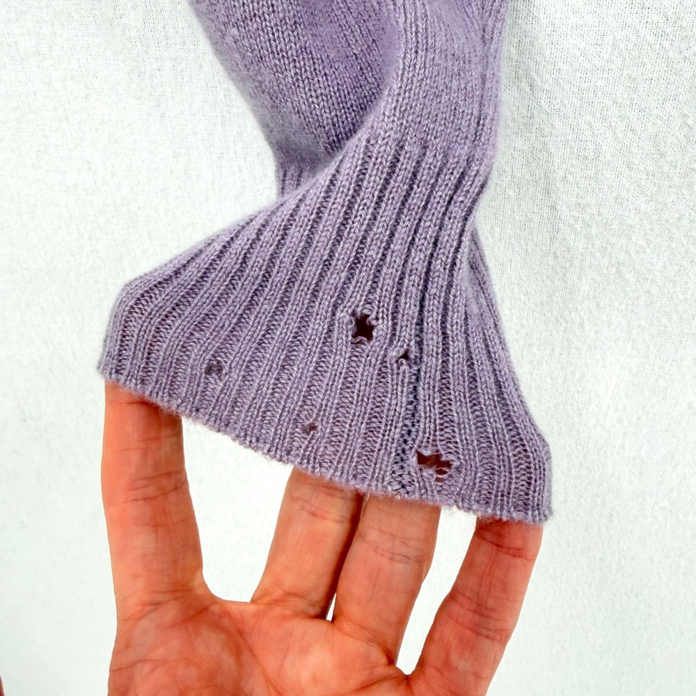 Reformation Sweater Women Small Purple Cashmere Knit Long Sleeve Crewneck - Picture 15 of 16